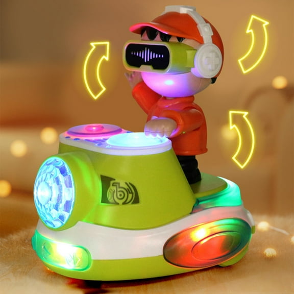syligr DJ Toy Car with Dynamic Lighting Music Auto Direction Change and Dance Moves - ABS Material Electric Vehicle for Kids Indoor Entertainment Party Fun and Rhythms Interaction Activity Toy