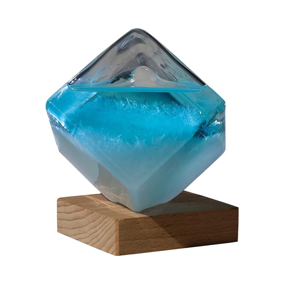 syligr Decorative Storm Glass Weather Forecaster Bottle with Crystal Growth - Home Office Desk Novelty Gift for Weather Enthusiasts - Predicts Sunny Cloudy Snowy Conditions Unique Science Decor