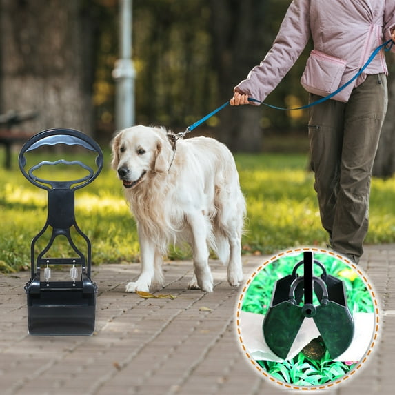syligr Dog Poop Scooper - Pet Waste Clean Up Tool with Long Handle, Portable Poo Picker Upper for Yard and Outdoor Use, Includes Waste Bag Dispenser