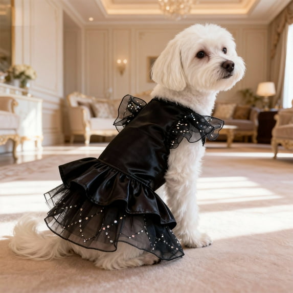 syligr Dog Wedding Dress Party Dress for Medium Large Dogs Spring Summer Chiffon Breathable Formal Gown with Adjustable Straps for Special Occasions Photos and Celebrations