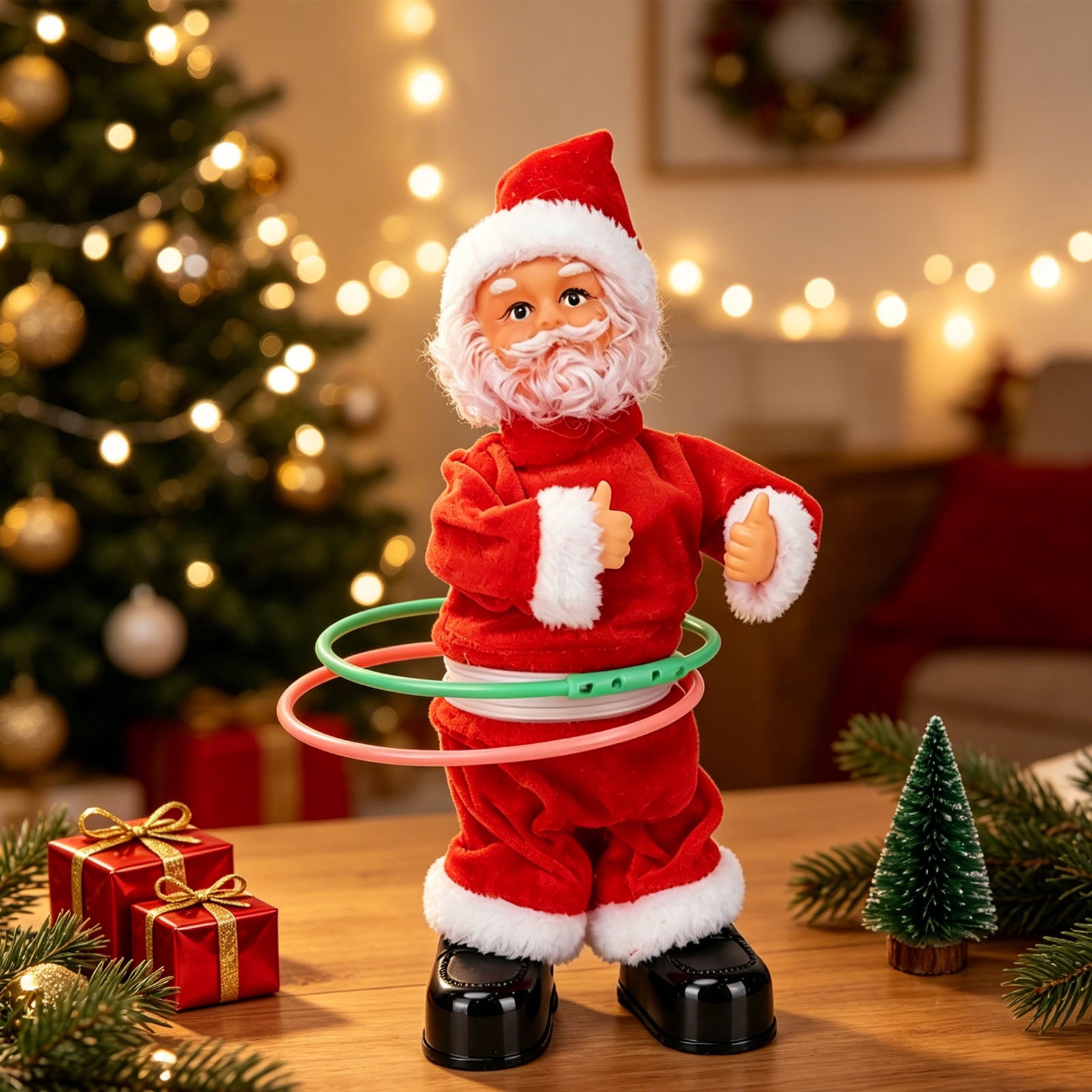 Santa Items syligr Electric Christmas Santa Figurine for Tabletop, Spinning Dance ...