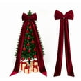 thumbnail image 1 of syligr Extra Large Red Velvet Christmas Tree Topper Bow 118x28 Inch for Holiday Wedding Decor Long Streamers Easy to Hang Multi Scene Use Luxurious Material Festive Centerpiece, 1 of 6