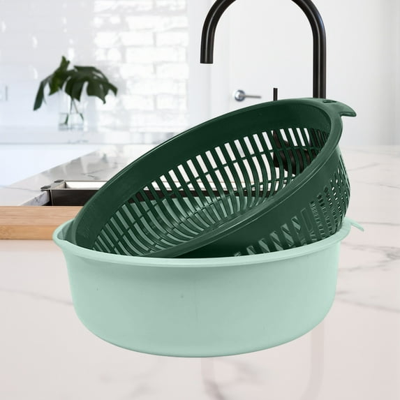syligr Factory Food Grade Large Double Drainage Basket Plastic Sink Filter Basket Vegetable Fruit Storage Basket Set