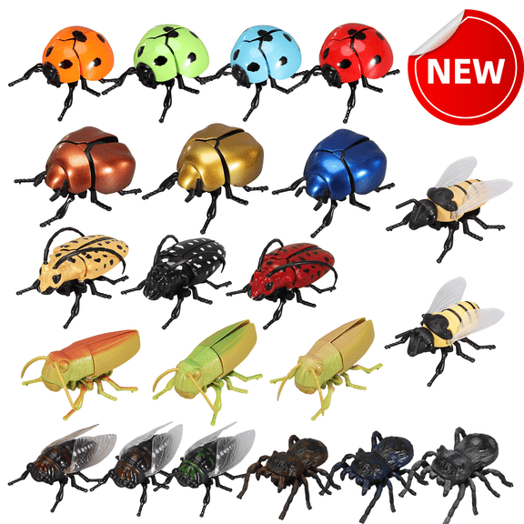 syligr Fake Bug Toys, Plastic Bugs and Insect Figures Birthday Party Favors Fillers April Fool's Day Prank Gifts, Educational Science Toy,Nature Exploration Learning Supplies, 2PCS Bee