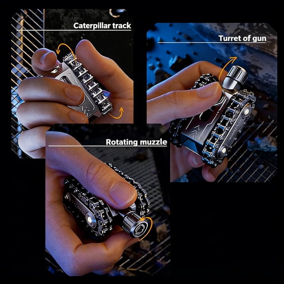 syligr Fidget Toys Stress Relief Metal Gear Tank Mechanical Fidget Spinner with Spinning Tracks Turret & Rotating Barrel Movable Parts for Adults Anxiety ADHD Sensory Toys Desktop Office Decor