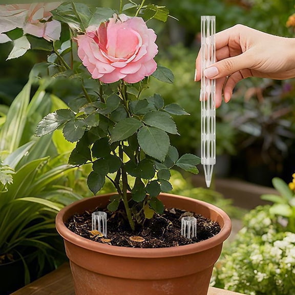 syligr Flower Pot Ventilation Pipe 9.8 Inch, Cuttable Soil Aerator Stick for Potted Plants, Home Gardening Watering Tool, Improve Root Growth and Soil Permeability, White/Black, Plant Care Gift