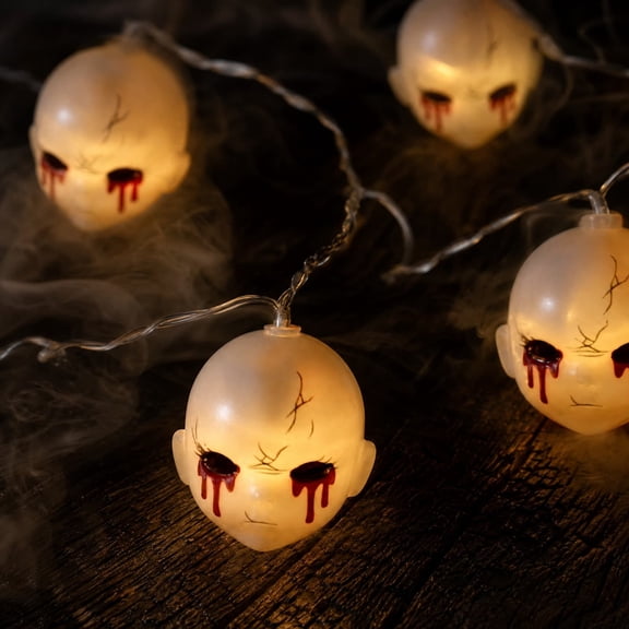 syligr Ghost String Lights for Indoor Outdoor Halloween Decor, 59 Inch, 8LED, Battery Operated, Spooky Fairy Lights, Mantel and Window Decoration, Ghost House Ambiance, Fall Party Accent