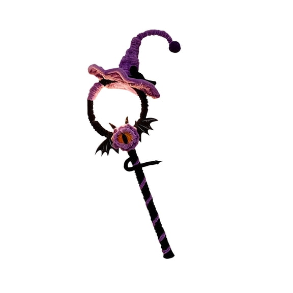syligr Halloween Magic Wand DIY Craft Kit with LED Glowing Light, Pipe Cleaner Fairy Wand Making Set for Kids Party, Spooky Wizard Accessory Costume Prop Gift for Children, 15in