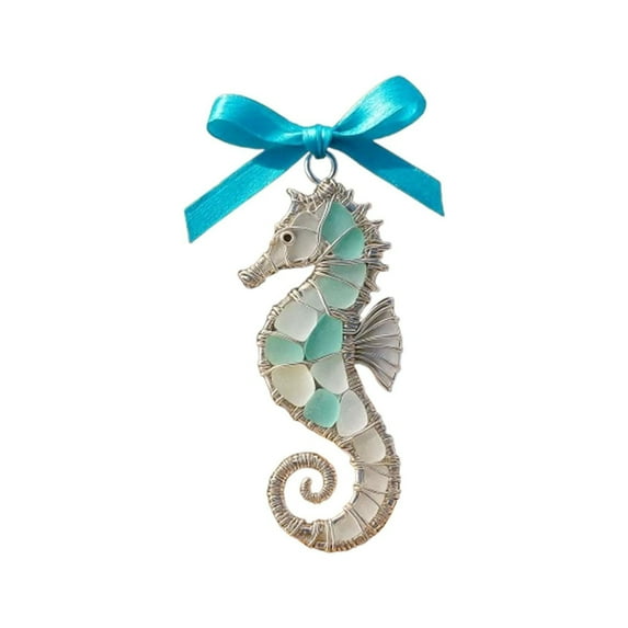 syligr Handcrafted Sea Glass Sculptures 3D Marine Animals Collection for Coastal Decor Table Centerpiece Ocean Theme Beach House Decor Gift for Sea Lovers Wall Shelf Display