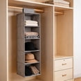 thumbnail image 1 of syligr Hanging Shelf Organizer 5 Layer Hanging Storage Shelves 24 x 11 x 11 Inches Foldable Fabric Hanging Organizer for Closet Bedroom Dorm Nursery Kids Room No Tools Required Space Saving, 1 of 5