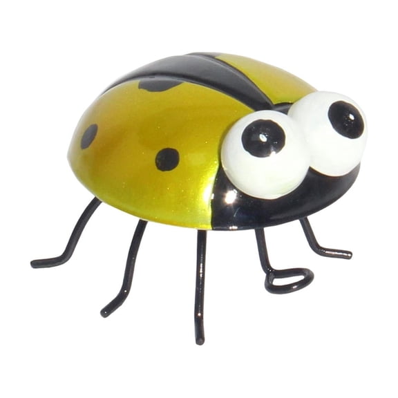 syligr Iron Beetle Ladybug Wall Hanging, Metal Garden Art, Weather-Resistant Rustic Insect Decor, Fence Wall Tree Patio Yard Balcony Decoration, Spring Outdoor Accent, Unique Gifts for Gardeners