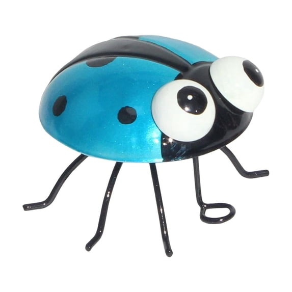 syligr Iron Beetle Ladybug Wall Hanging, Metal Garden Art, Weather-Resistant Rustic Insect Decor, Fence Wall Tree Patio Yard Balcony Decoration, Spring Outdoor Accent, Unique Gifts for Gardeners