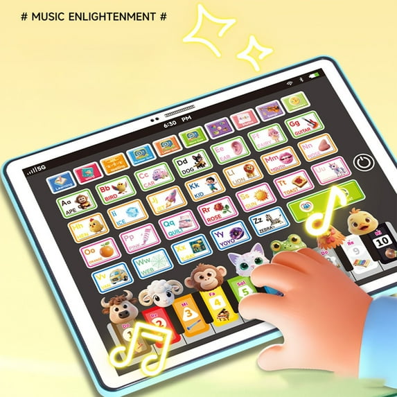 syligr Kids Learning Tablet for Toddlers Ages 3+ Educational Toy with Alphabet Numbers Math Music Interactive Electronic Toy 7.5 Inch Blue Pink ABS Birthday Christmas Gift