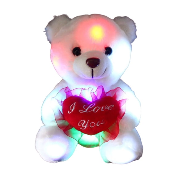syligr LED Light Up Bear Plush Night Light Stuffed Animal Home Decor Glowing Figure 9 Inch with Soft Light for Bedroom Desk Nursery Decor Comforting Gift for All Ages