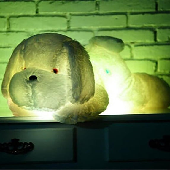 syligr LED Light Up Dog Plush Toy for Kids 3+, Glowing Stuffed Animal Night Light, Soft Cuddly Puppy Pillow for Bedroom, Cotton Filling, 12 Inch, Christmas Birthday Gift, Bedtime Comfort Play