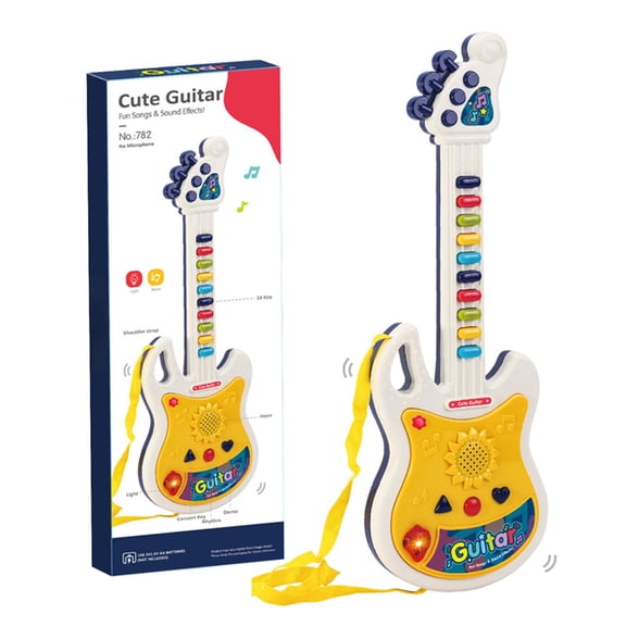syligr Light Up Music Guitar Toy for Kids 3-8 Years Old, Electronic Musical Instrument with LED Lights, Early Learning Toy for Toddlers, Birthday Holiday Gift for Boys Girls 4 5 6 7