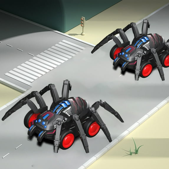 syligr Mechanical Spider Stunt Car for Kids, Inertia Powered Crawling Toy Vehicle Climbs Over Obstacles, All Terrain Robotic Racer for Kids, Halloween Birthday Gift for Boys Girls Age 5-12