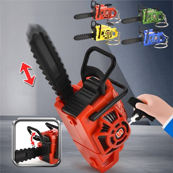 syligr Mini Chainsaw Keychain, Fidget Toy Stress Relief Anxiety Toy for Adults Teens, Portable Desk Decor, Novelty Key Ring for Backpack Purse, Birthday Christmas Gift for Friends Coworkers, 4.4"