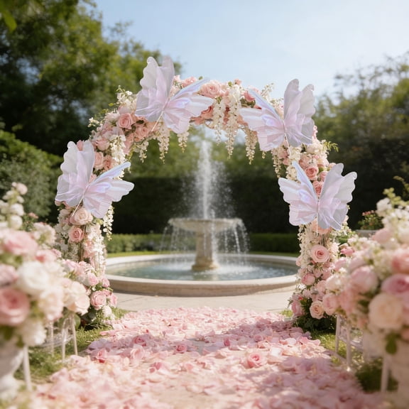 syligr Organza Butterfly Decorations 3D Lifelike Wedding Party Backyard Garden Decorations for Outdoor Indoor Events Floral Arrangements Centerpiece Accents Large Butterflies for Photo Backdrops
