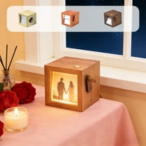 syligr Personalized Hand Crank Photo Flipbook Machine, Valentine's Wedding Anniversary Keepsake Gift with LED Light & Wooden Box, Custom Photo Album for Couples, DIY Romantic Memory Gift