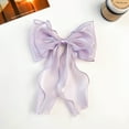 thumbnail image 1 of syligr Pink Hair Bow Clip with Mesh Ribbon Elegant Lightweight Hair Accessory for Girls Women All Hair Types Everyday Wear Party Wedding Special Occasion Styling Gift, 1 of 5