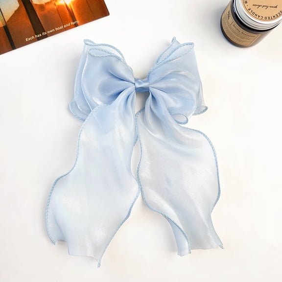 syligr Pink Hair Bow Clip with Mesh Ribbon Elegant Lightweight Hair Accessory for Girls Women All Hair Types Everyday Wear Party Wedding Special Occasion Styling Gift