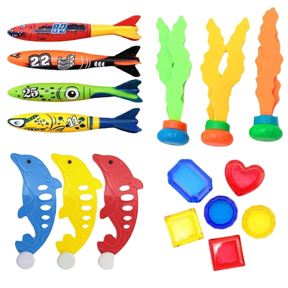 syligr Pool Toys for Kids Ages 4-8, 26 Pcs Diving Toys, Diving Rings, Swimming Pool Games, Missile, Gem, Sea Animal & Diving Ring, Pool Party Decorations, Summer Pool Party Water Toys
