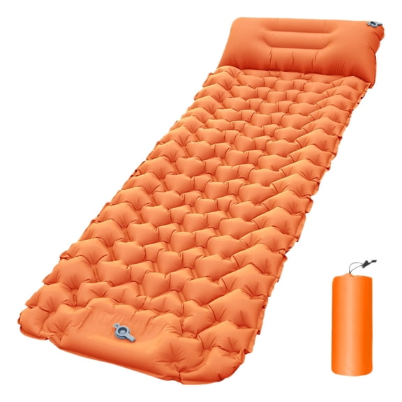 syligr Portable Inflatable Sleeping Pad, Step-On Air Mattress for Camping Travel, Lightweight Waterproof Outdoor Nap Mat with Storage Bag, Compact Camping Gear Gift, 76x26.8x3.1 Inch