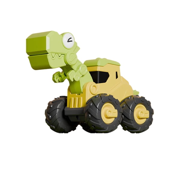 syligr Press and Go Dinosaur Car Toy for Kids 3-6 Years Old, Inertia Engineering Vehicle with Moving Parts, Push Construction Toy for Sandbox Play, Christmas Birthday Gift for Boys Girls