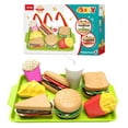 thumbnail image 1 of syligr Pretend Play Food Sets for Kids 3+, 9PCS Fast Food Toy with Burger Sandwich Fries, Play Kitchen Accessories for Toddlers, Educational Role Play Gift, Holiday Party Present for Boys Girls, 1 of 8