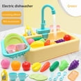 thumbnail image 1 of syligr Pretend Play Kitchen Toy for Toddlers Kids Age 3-9, Electric Dishwasher Sink Playset, Role Play Water Play Set with Fruits Vegetables Dishes, Christmas Birthday Gift for Boys Girls, 1 of 9
