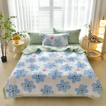 syligr Quilts for Queen Bed Light Bedspreads,Soft Bed Summer Quilt Lightweight Microfiber Bedspread,Modern Style Flowers Pattern Coverlet for All Season