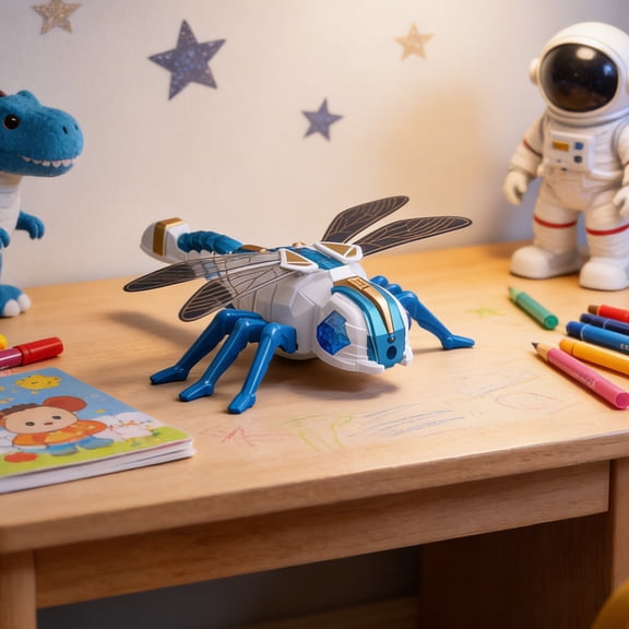 syligr Remote Control Dragonfly Toy for Kids Ages 6-12 Spray Mechanical Insect 13 Inch Plastic Red Blue 2.4G Wireless Simulation Animal Gift for Boys Outdoor Play