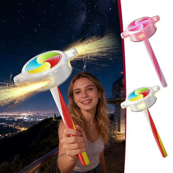 syligr Remote Control Rotating Sparkler Wand, Electronic Light Up Toy, USB Rechargeable Magic Firework Wand for Adults, Light Show Performance Toy for Party Birthday Wedding Gift, 4th of July Gift