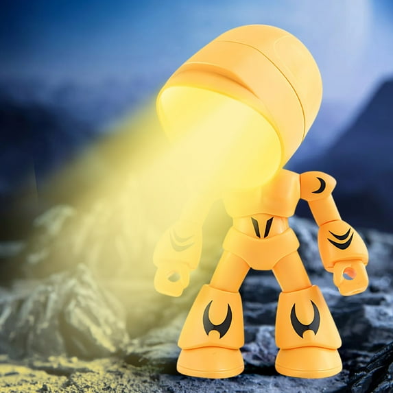 syligr Robot Night Light Magnetic Suction Touch Control LED Desk Lamp with Adjustable Head for Kids Bedside Nursery Decor Birthday Gift Children Room Ambiance Cute Ornament