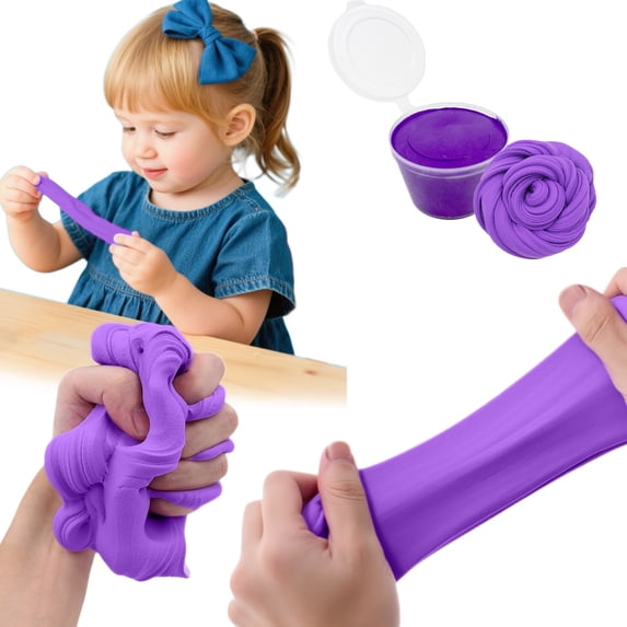 syligr Sensory Stress Relief Toy DIY Craft 30g Furry Butter Slime Cloud Putty Stretchy Soft Non-Drying Colorful with Accessories for Kids Adults Creative Play Therapeutic Relaxing Mindful Soothing