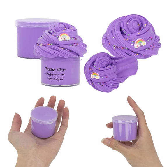 syligr Sensory Stress Relief Toy DIY Craft 70ml Furry Butter Slime Cloud Putty Stretchy Soft Non-Drying Colorful with Accessories for Kids Adults Creative Play Therapeutic Relaxing Mindful
