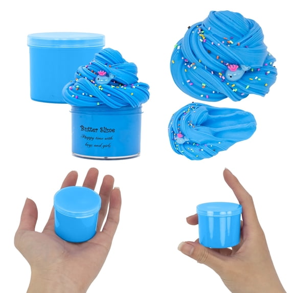syligr Sensory Stress Relief Toy DIY Craft 70ml Furry Butter Slime Cloud Putty Stretchy Soft Non-Drying Colorful with Accessories for Kids Adults Creative Play Therapeutic Relaxing Mindful