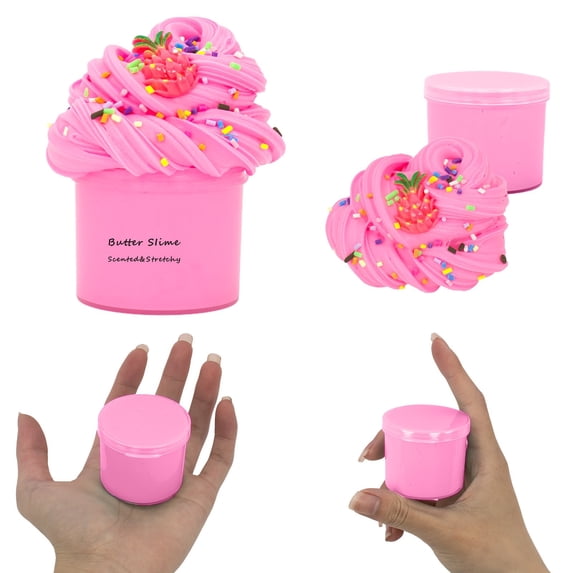 syligr Sensory Stress Relief Toy DIY Craft 70ml Furry Butter Slime Cloud Putty Stretchy Soft Non-Drying Colorful with Accessories for Kids Adults Creative Play Therapeutic Relaxing Mindful
