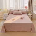 thumbnail image 1 of syligr Single Checkered Washed Cotton Flat Sheet 87x91 Inch, Solid Color Pattern King Size Bed Sheet - Hotel Luxury Wrinkle Free Bedding, 1 of 6