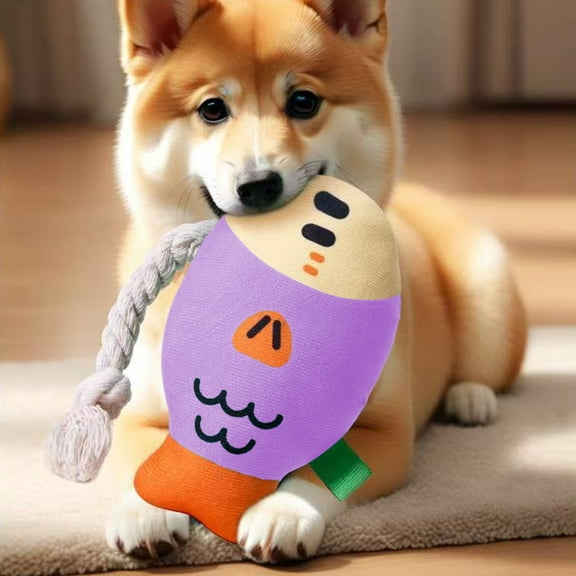 syligr Squeaky Dog Toys Plush Chew Toys for Small Dogs, Fish Shaped Interactive Puppy Toys with Funny Squeaker for Boredom Relief, Dog Teething Toys, Anxiety Relief Toys for Dogs