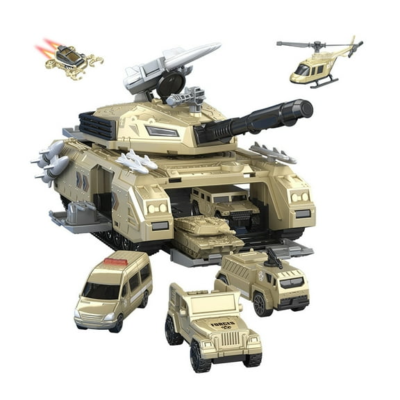 syligr Tank Military Base Playset for Kids 3-8 Years Old, Assembly Military Toy with 1 Tank 6 Cars 11 Figures, Storage Vehicle Set for Imaginative Play, Christmas Birthday Gift for Boys Girls 4 5 6 7