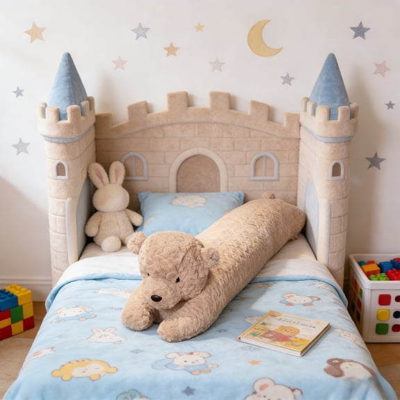 syligr Teddy Bear Body Pillow for Side Sleepers Home Decor Throw Pillows 31 Inch Long Stuffed Plush Velvet Pillow for Bed Couch Sofa Lumbar Support Decorative Accent Pillow Brown White