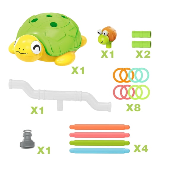 syligr Turtle Sprinkler Toy for Yard, 360 Rotating Spray, Ring Toss Game, Outdoor Water Toy for Summer, Backyard Sprinkler for Kids, Toss Game for Party, Splash Play Set for Birthday, Ages 3+