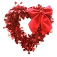 thumbnail image 1 of syligr Valentine's Day Heart Shaped Garland Decor 14x14 Inch - Plastic Wreath for Door Wall Wedding Party Room Decoration, Fade Proof Indoor Outdoor Holiday Celebration Decorations, 1 of 4