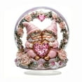 thumbnail image 1 of syligr Valentine's Day Romantic Crystal Ball 2D Flat Acrylic Desktop Ornament - Waterproof Wear-Resistant Home Office Decor, Anniversary Gift with Snow Globe Like Design Keepsake, 1 of 4