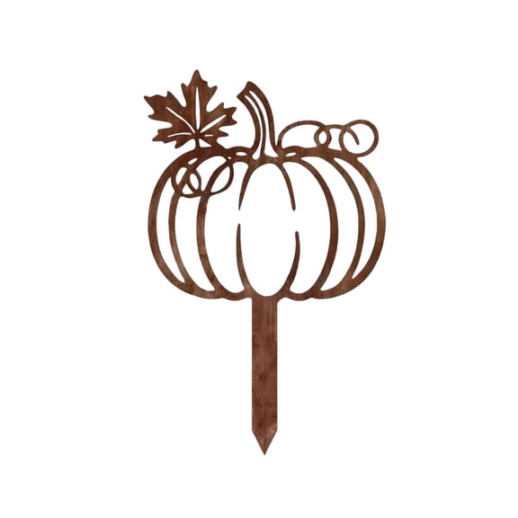 syligr Vintage Metal Pumpkin Garden Stake for Fall Yard Decor, Halloween Decorations Outdoor, Rustic Iron Art Pumpkin Stake for Pathway Lawn, Autumn Harvest Decor for Thanksgiving