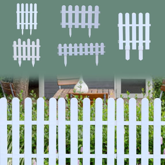syligr White PVC Garden Fence 20x16 Inch - Decorative Lawn Edging for Flower Beds, Weather Resistant Landscape Border for Yard, Easy Install Outdoor Decor for Gardening, 3-Pack Fencing Panels