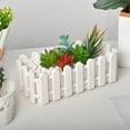 thumbnail image 1 of syligr White Plastic Fence Planter Box For Artificial Flowers Succulents Potted Plants Home Garden Balcony Patio Decor Multi Compartment Decorative Pot With Ventilation Holes, 1 of 6