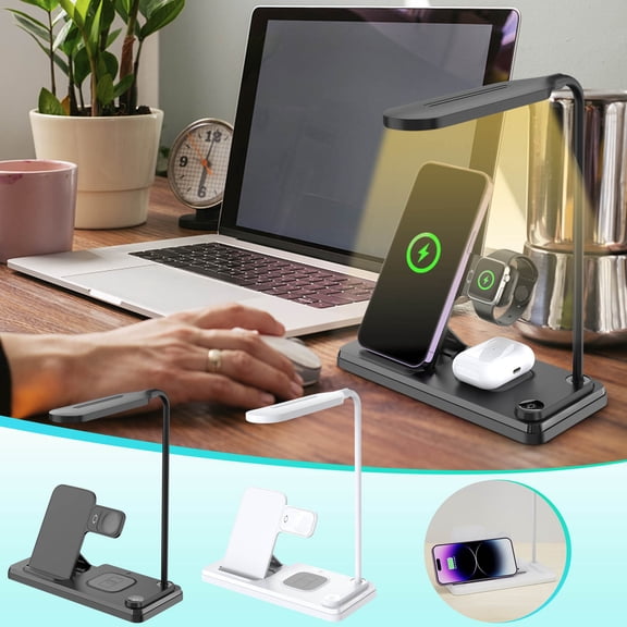syligr Wireless Charging Bedside Lamp Touch Control Table Lamp with 15W Fast Charger & Phone Holder Eye-Caring LED Adjustable Brightness Color Temperature Night Light for Bedroom Office Dorm Home